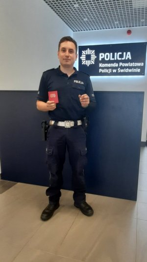 Policjant odznaczony „Zasłużony Honorowy Dawca Krwi”